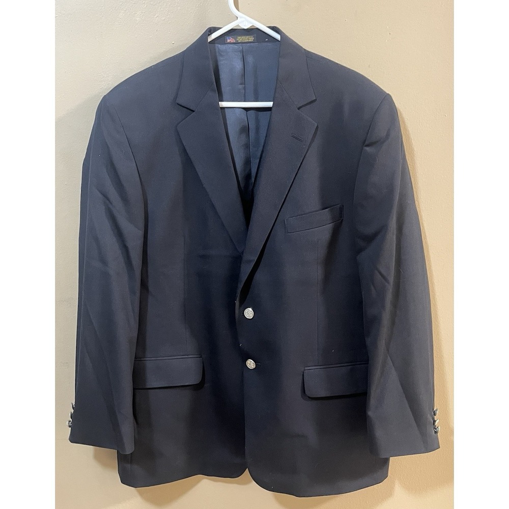 Hamilton Men's Blazer 44R 100% Worsted Wool Made in USA Navy Sport Coat NWT